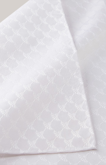 Cornflower Silk Pocket Square in White, patterned