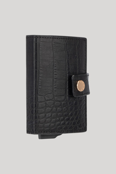Leads to product detail page "Coccodrillo c-four card holder in black"