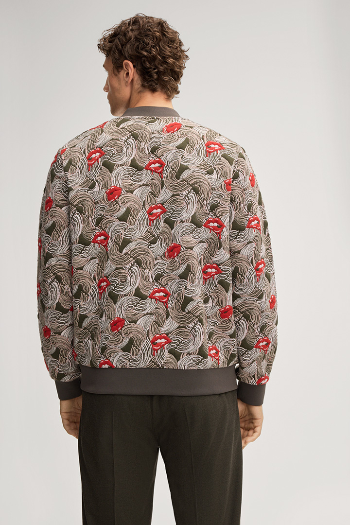 Danger Blouson in a Dark Green/Red Pattern