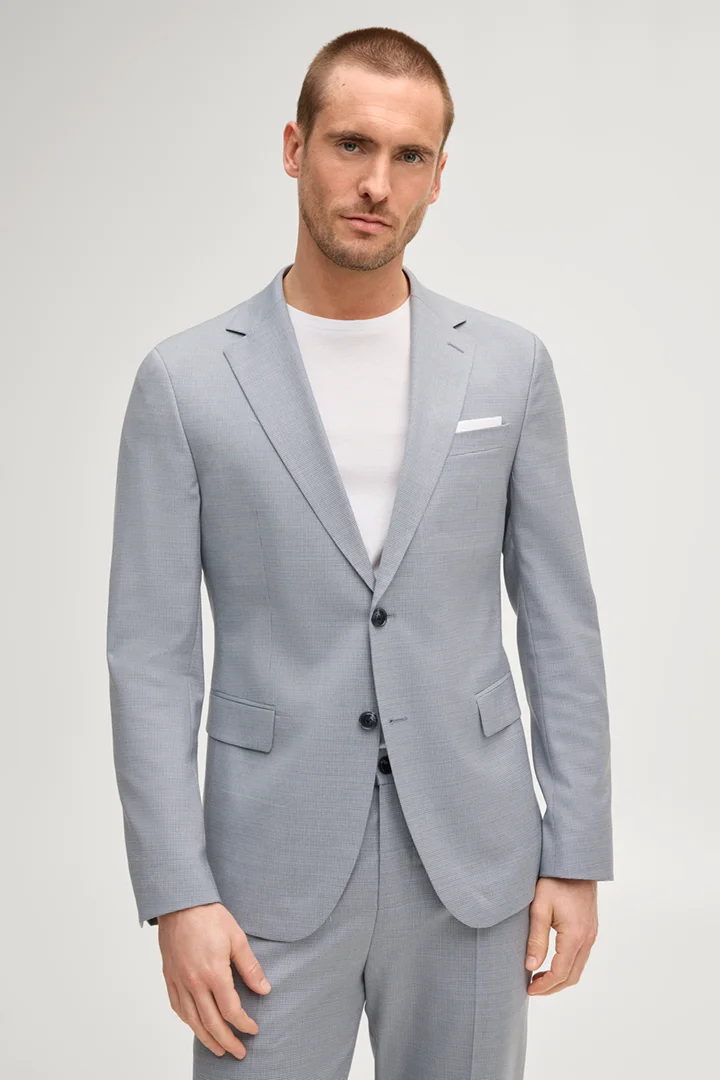 Leads to product detail page "Hodge modular jacket in light blue check"