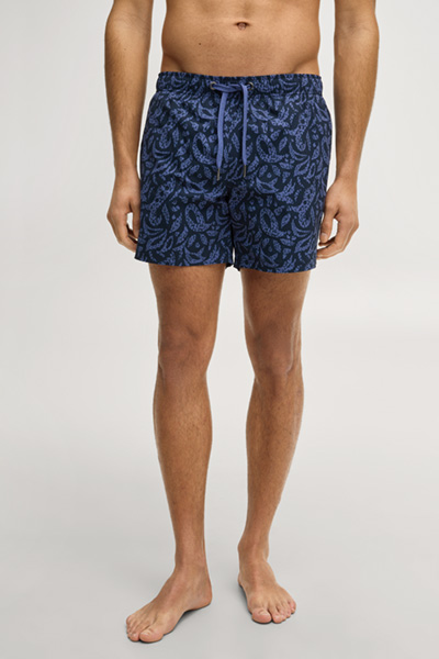 Swim shorts in navy/blue patterned