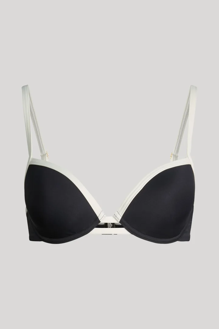 Führt zu Produktdetailseite „Bügel-Bikini-Top in Schwarz/Offwhite"
