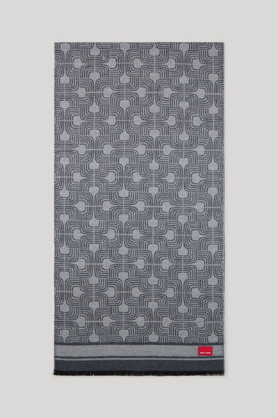 Lando Scarf in an Anthracite/Light Grey Pattern