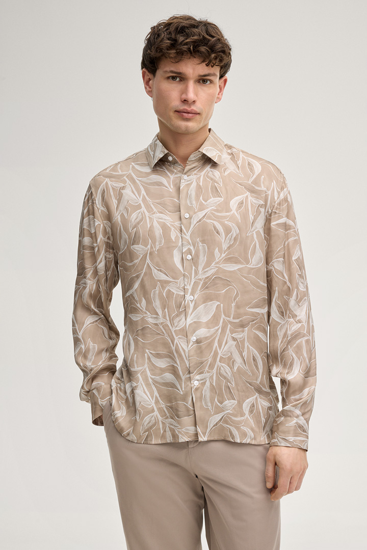 Führt zu Produktdetailseite „Hemd Matty in Beige gemustert"