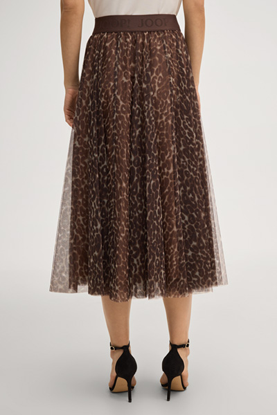 A-Linien-Rock Fridi in Braun Leomuster