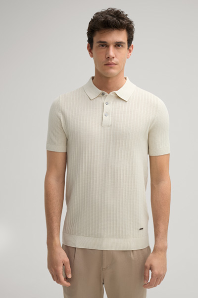 Strick-Poloshirt Mauron in Offwhite