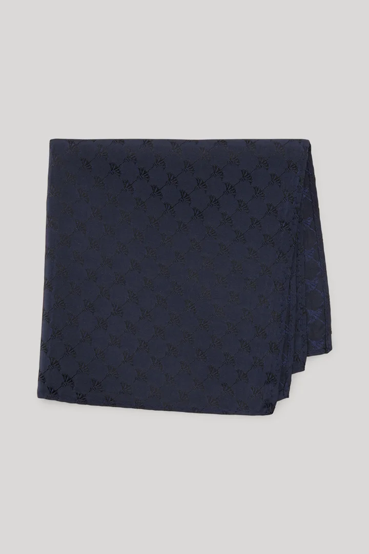 Leads to product detail page "Cornflower Silk Pocket Square in Navy"