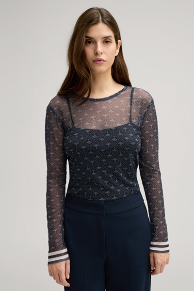 Tuli Chiffon Shirt in Navy