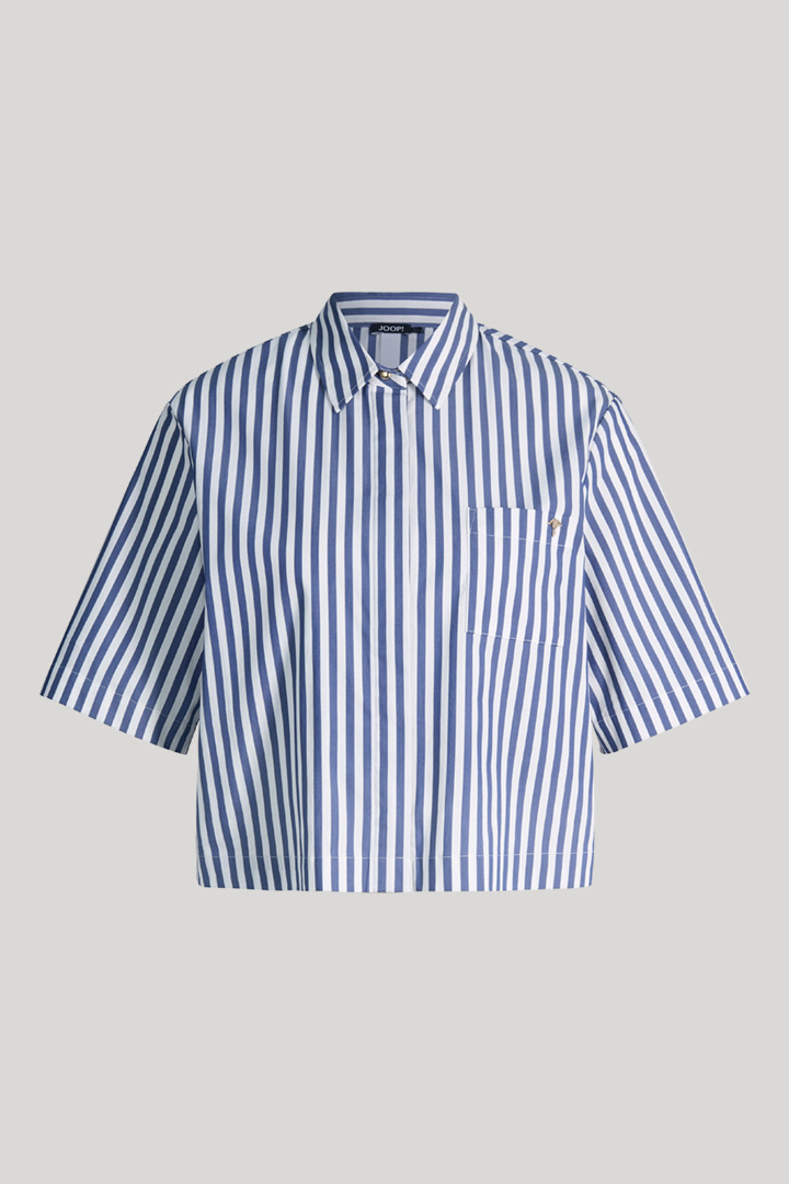 Leads to product detail page "Bette shirt blouse in navy/white stripes"