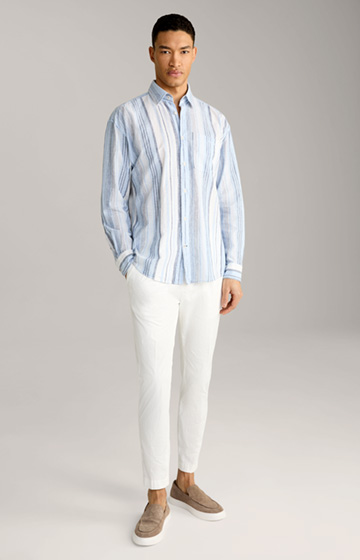 Hawes Shirt in Light Blue/White Stripes