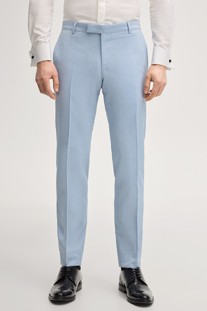 Leads to product detail page "Wedding modular suit pants Blayr in light blue"