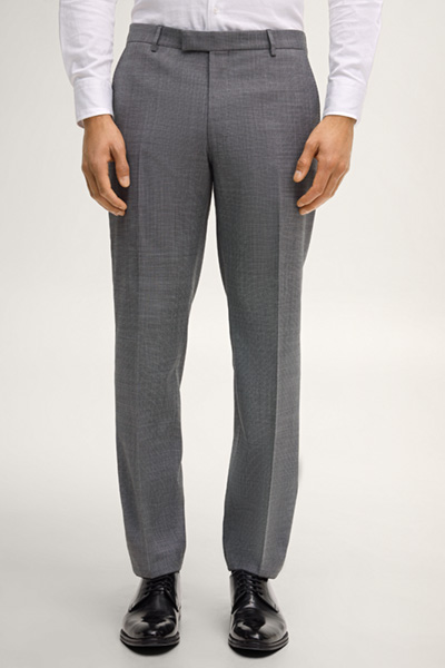 Brad Modular Suit Trousers in Grey Textured