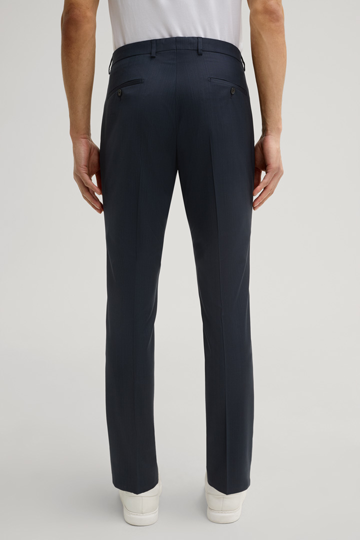 Gun Modular Wool Suit Trousers in Navy