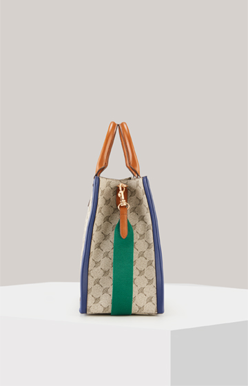 Mazzolino Due Aurelia Handbag in Taupe/Green/Blue