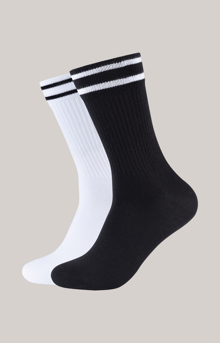 2er-Pack Socken in Schwarz/Weiß