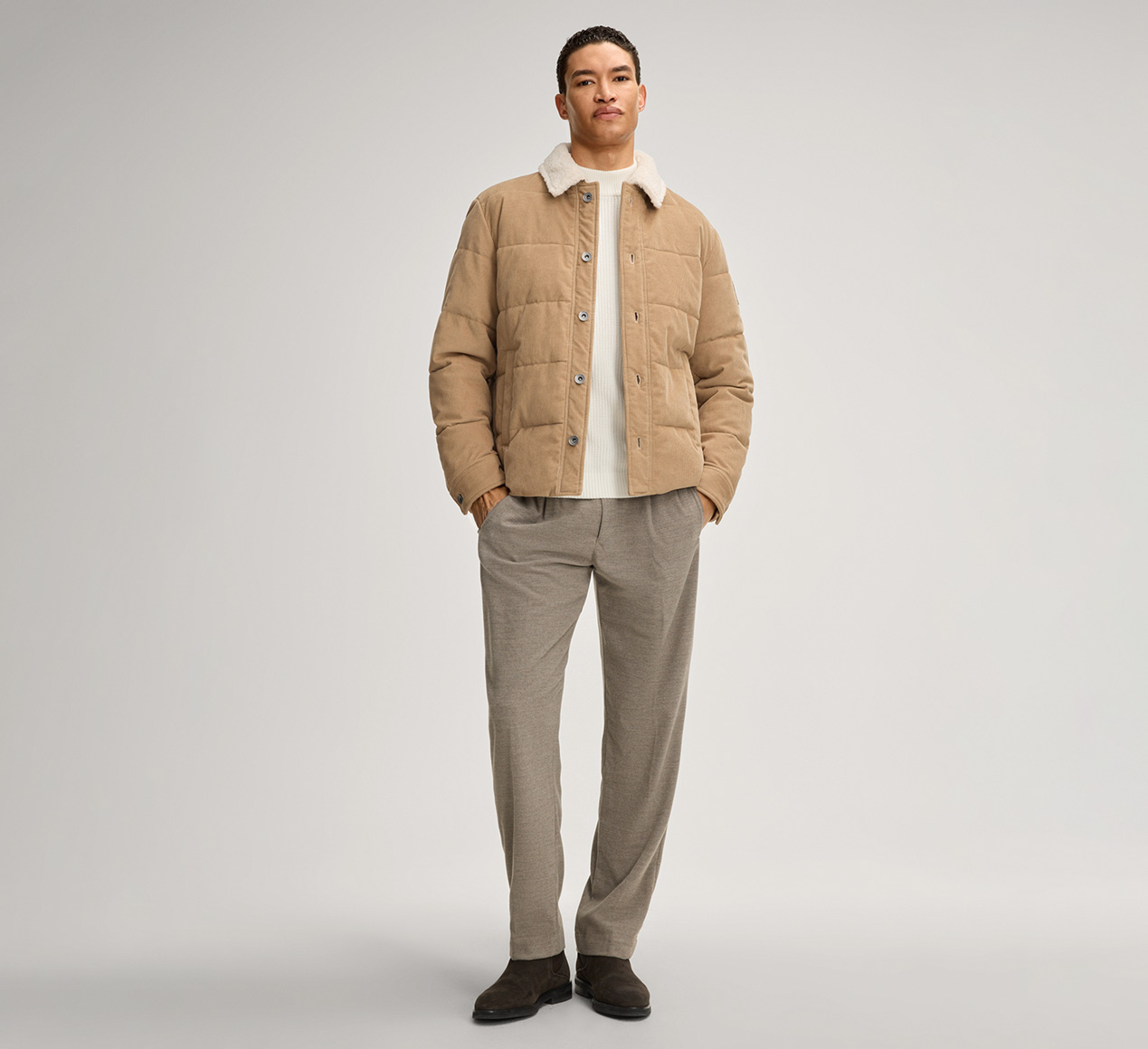 JOOP! presents the product Aulton Quilted Corduroy Jacket in Sand from the category Jackets