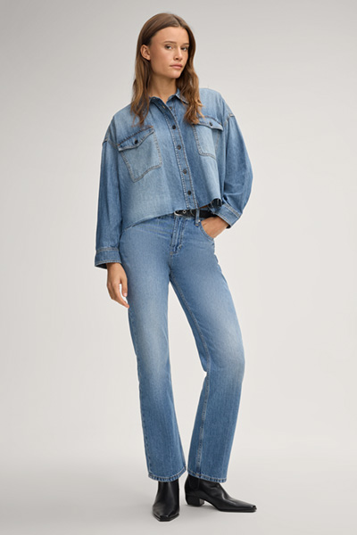 Ursa Denim Blouse in Blue