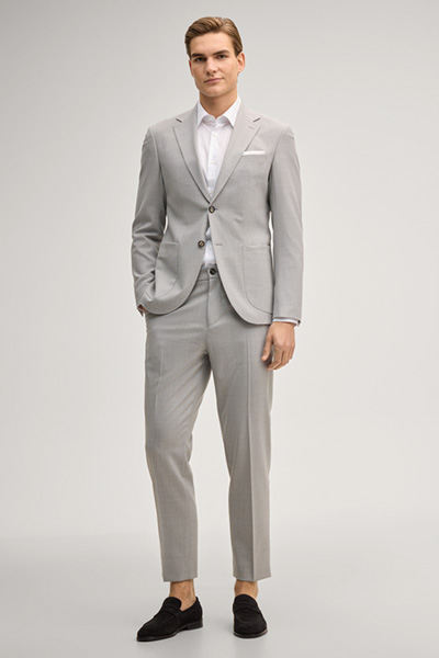 Pierce business shirt in white with pattern