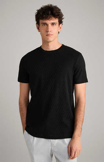 T-Shirt Bruce in Schwarz strukturiert