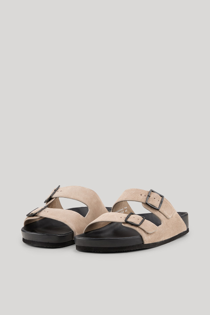 Velluto Stampa Portabella Sandals in Beige