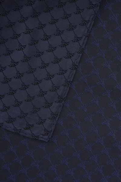 Cornflower Silk Pocket Square in Navy