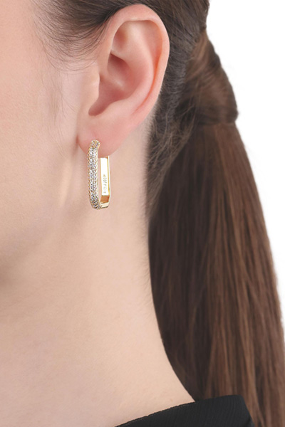 Führt zu Produktdetailseite „Creolen mit Zirkonia in Gold"