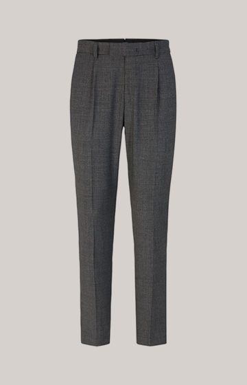 Bennett Modular Pleat-front Trousers in Anthracite Mélange