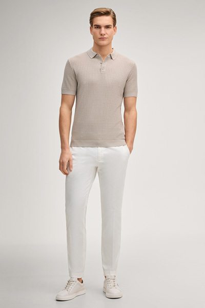 Vanceo polo shirt in structured sand