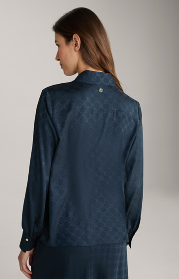 Blouse in a Navy Pattern
