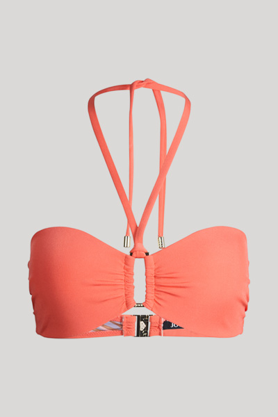 Bandeau-Bikini-Top in Koralle
