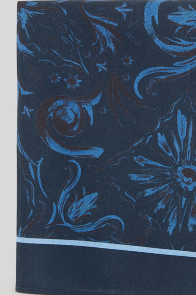 Navy patterned pocket square