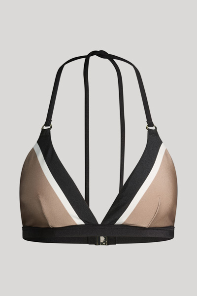 Triangle bikini top in black/brown