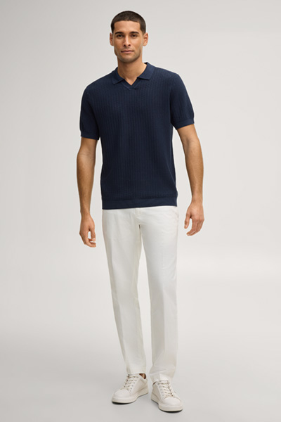 Baoron knitted polo shirt in navy