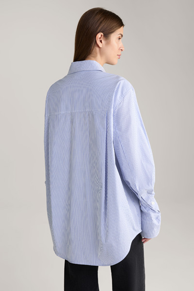 Benice Shirt-style Blouse in Blue/White Stripes