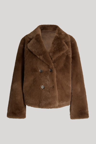 Wende-Teddy-Jacke Orsina in Cognac