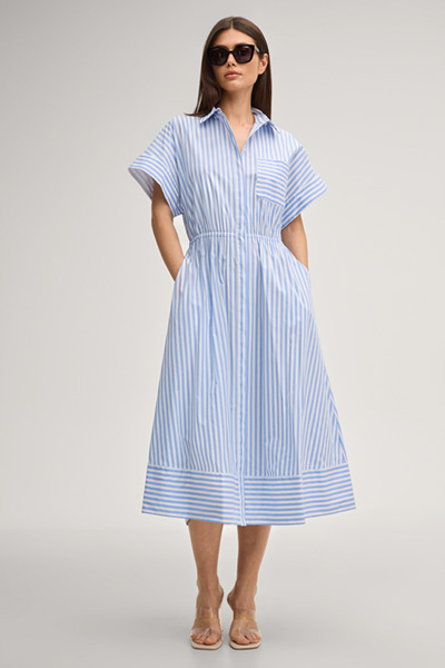 Donika shirt dress in light blue/white stripes