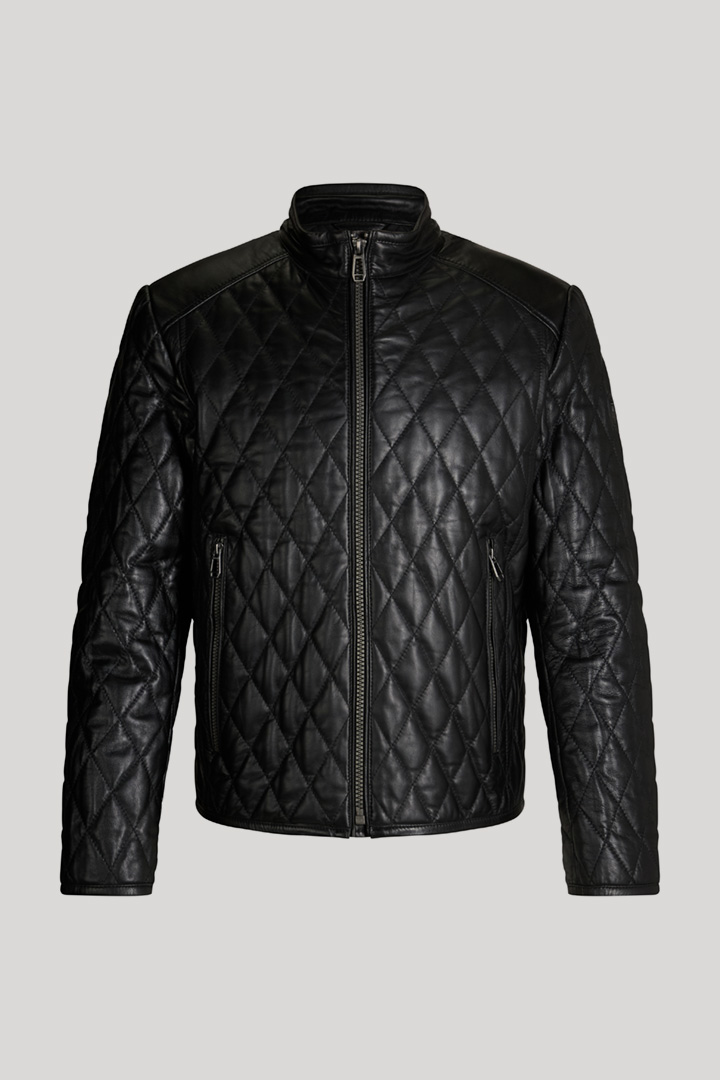 Boys Quilted Leather Jacket in Black in the JOOP! Online Shop