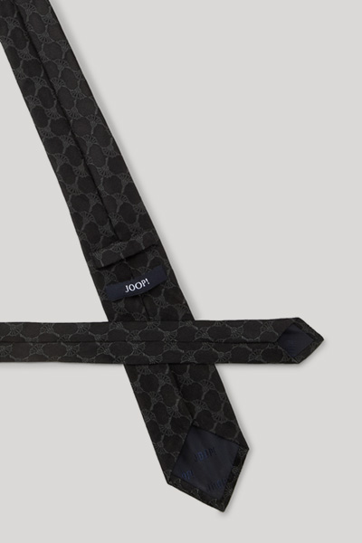 Silk cornflower tie in black