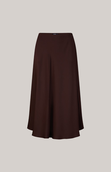 Satin Skirt in Dark Brown