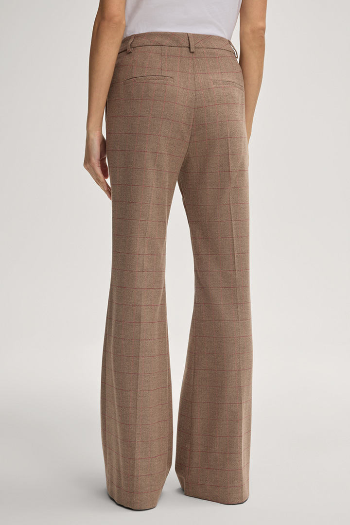 Anzughose Polina in Beige/Rot kariert