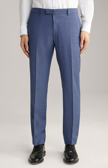Brad Modular Suit Trousers in Medium Blue, patterned