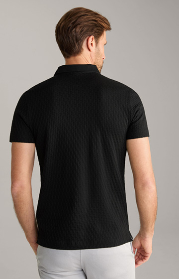 Boris Polo Shirt in Black, textured
