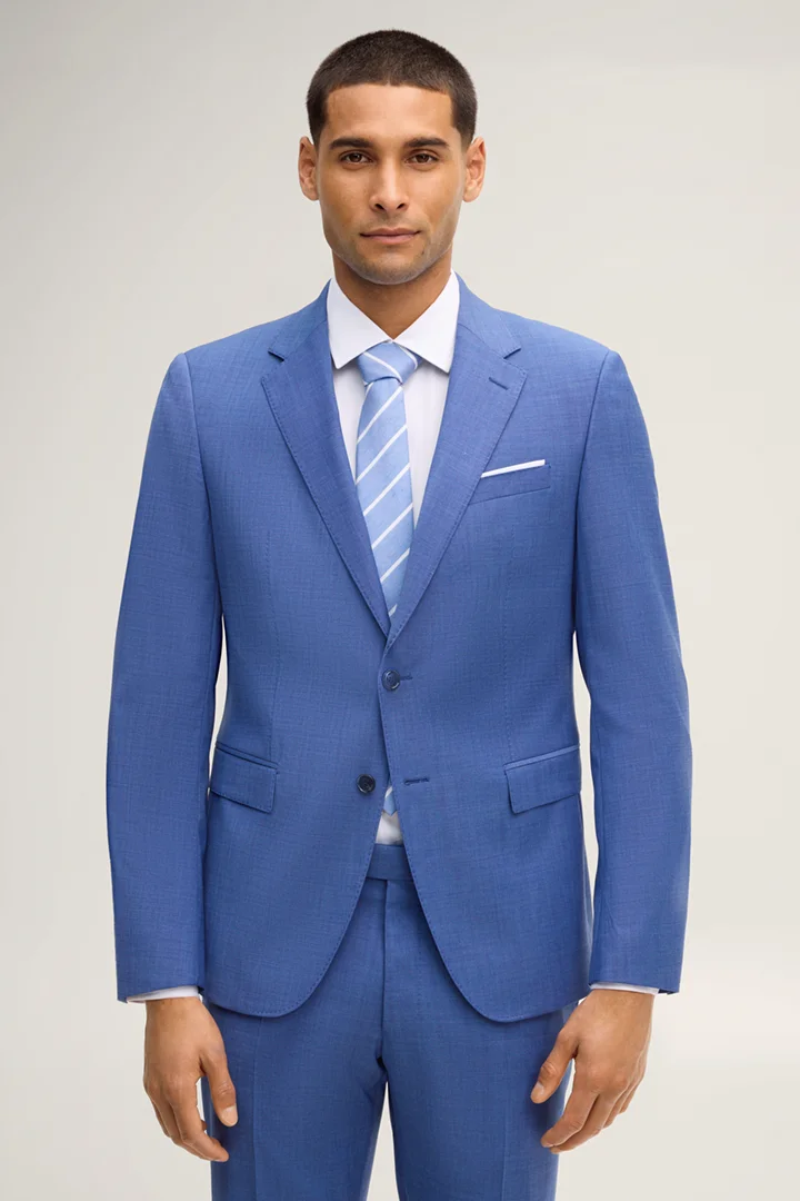 Führt zu Produktdetailseite „Baukasten-Sakko Herby in Mittelblau gemustert"