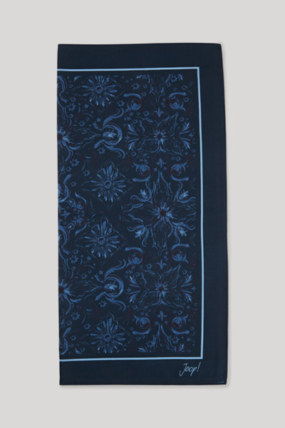 Navy patterned scarf