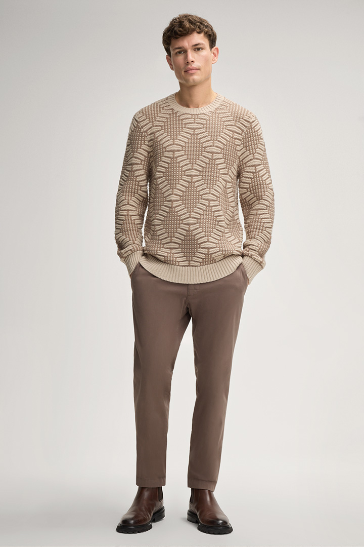 Führt zu Produktdetailseite „Pullover Diamondor in Beige gemustert"