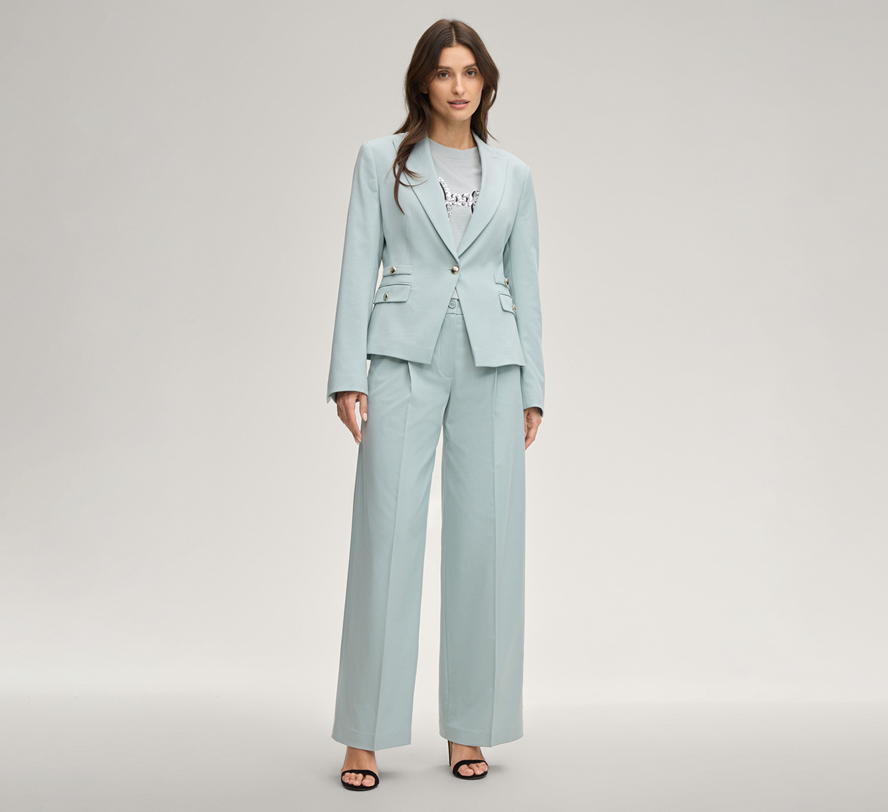 JOOP! präsentiert das Produkt Marlenehose Perle in Hellblau aus der Kategorie Hosen