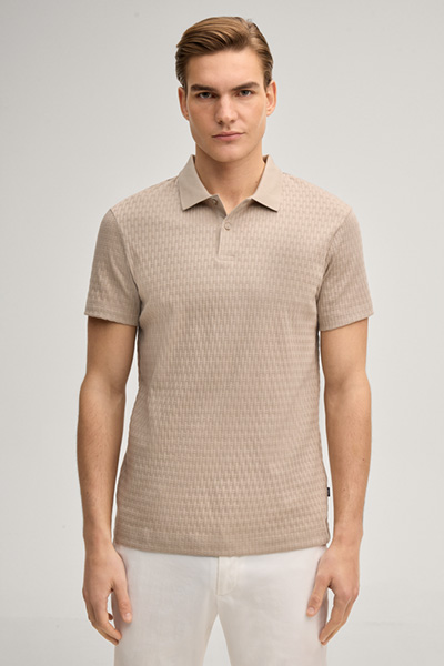 Jorge polo shirt in structured beige