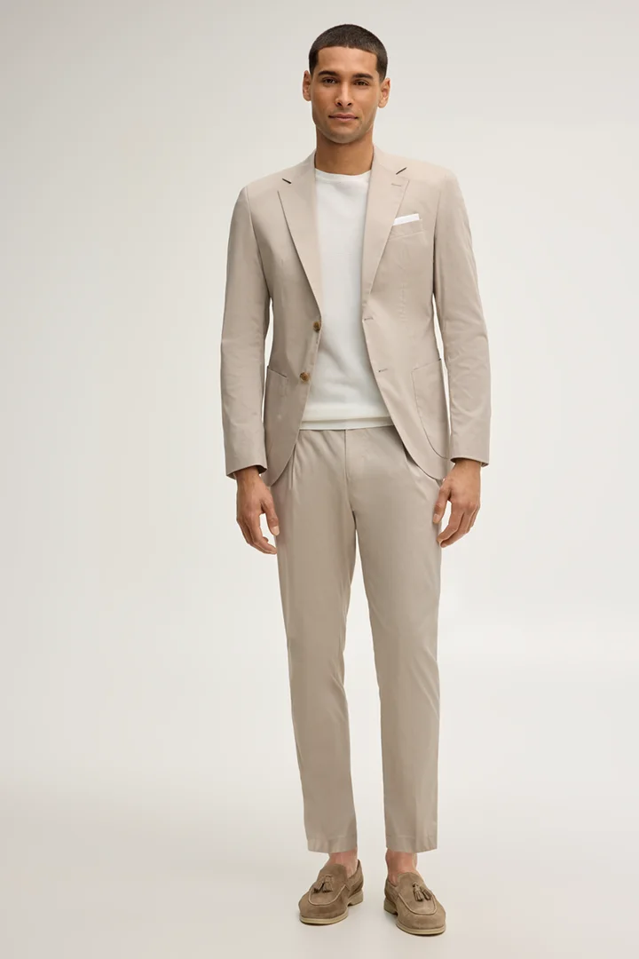 Leads to product detail page "Lester modular suit trousers in brown/cream"