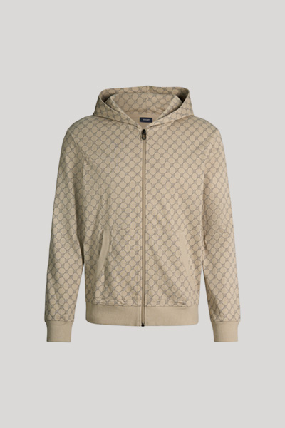 Hoodie sweatshirt jacket in beige cornflower