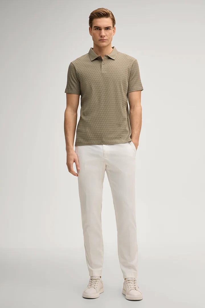 Leads to product detail page "Jorge polo shirt in structured khaki"